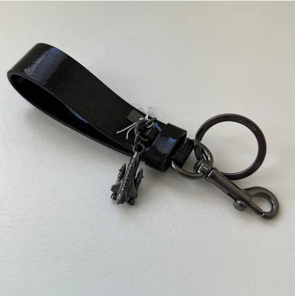 NWT Coach x NASA Limited Edition Glitter Patent Key Fob/Bag Charm